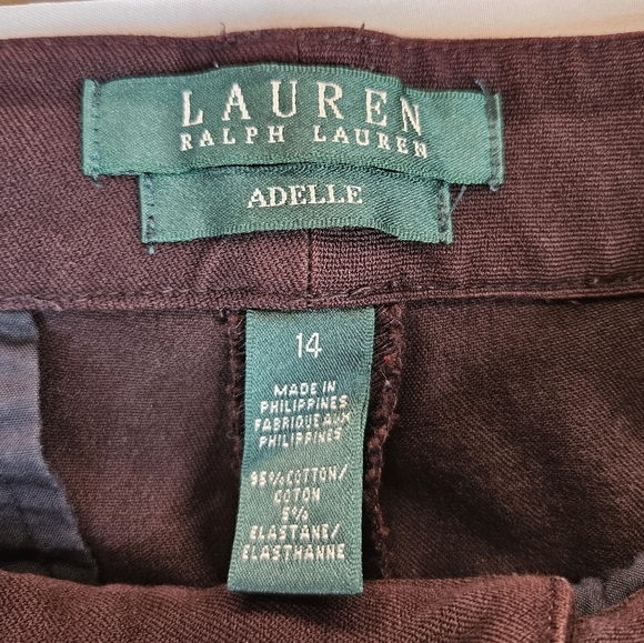 Lauren Ralph Lauren Brown Career Pant Sz 14 Business Workwear Durability Stretch - Picture 5 of 10